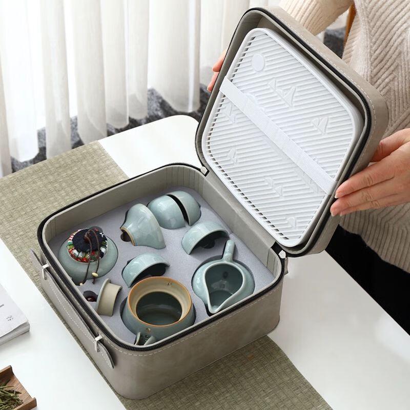 Portable Travel Tea Set with 1 Pot and 4 Cups