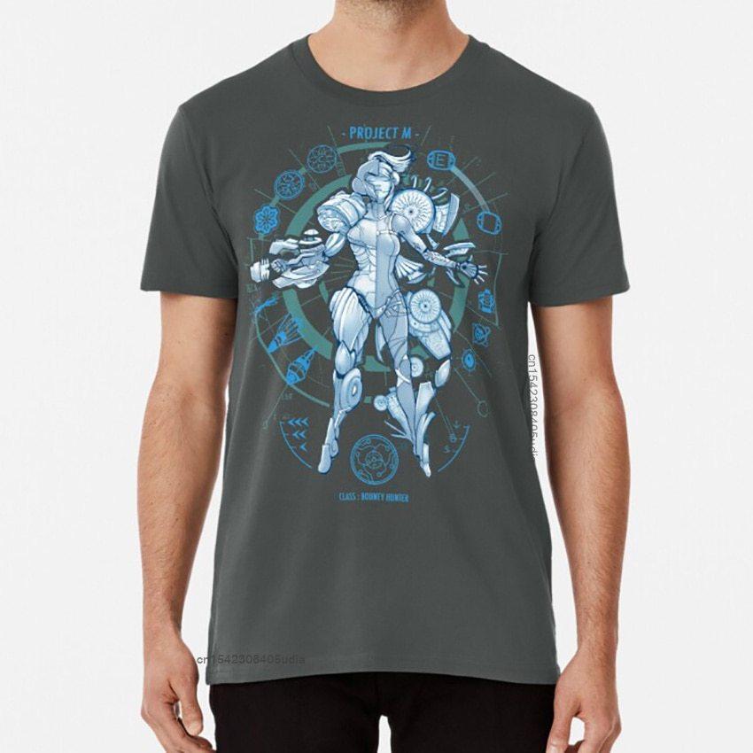 Project Print Edition T Shirt for Men Gaming Samus Aran Geekchic Geek Nerd Retro Harajuku Streetwear