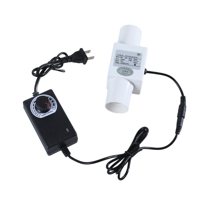 Inline Duct Fan with Variable Speed Controller 12V Ventilation Exhaust Fan Pipe Fan for Air Heating Cooling Booster