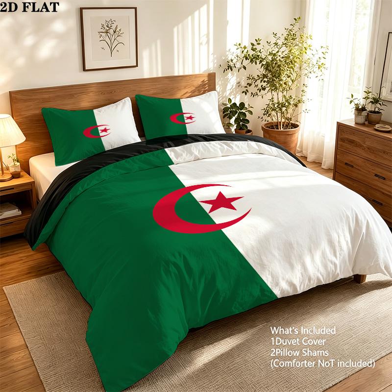 Algeriet Mønster Sengetøj Dyne Sæt Dynebetræk Pyntepudebetræk Hjem Fødselsdagsgave(1 * dynebetræk + 2 * pudebetræk, uden fyld)