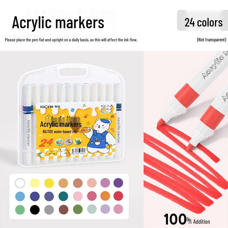 Qixin Watercolor Marker Pens: Layerable, No Bleed, Ideal for Children, Students & Professionals, Water-Soluble Acrylic.