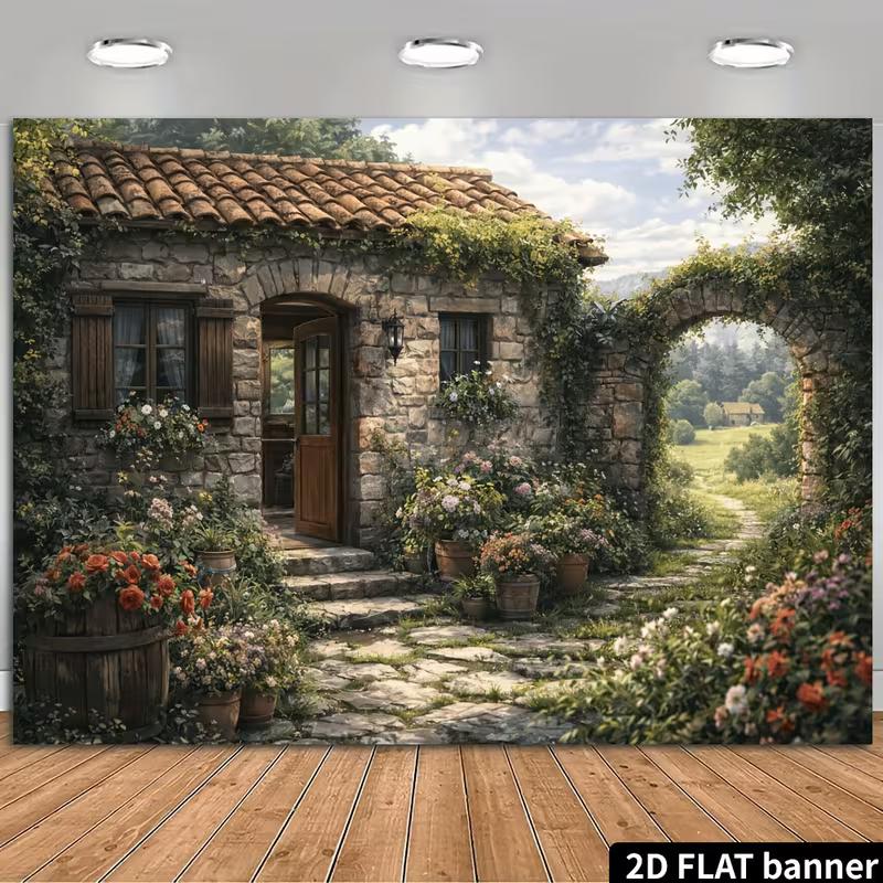 2D Wildbloom Farm Portrait Photo Backdrop 47.2x31.5inch/120*80cm