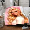 1pc Barbie Flannel Blanket Soft Warm Throw for Home, Office, Travel, All-Season Cozy Bedding GiftL1197