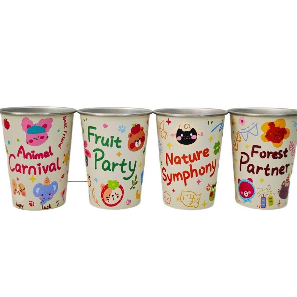 

300ml Straw Cup Stainless Steel Heat Insulation Cup New Mug Cup Home Panda Cup