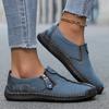 Autumn and Winter New Large-sized Zipper Men's Boots, Outdoor Casual Hand-stitched Work Boots
