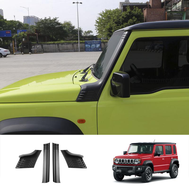 For SuzukiJimny Nomade 2025 2026 ABS Black Matte  front  windshield window A-pillar decorative strip Anti scraper Exterior cover ABS matte black