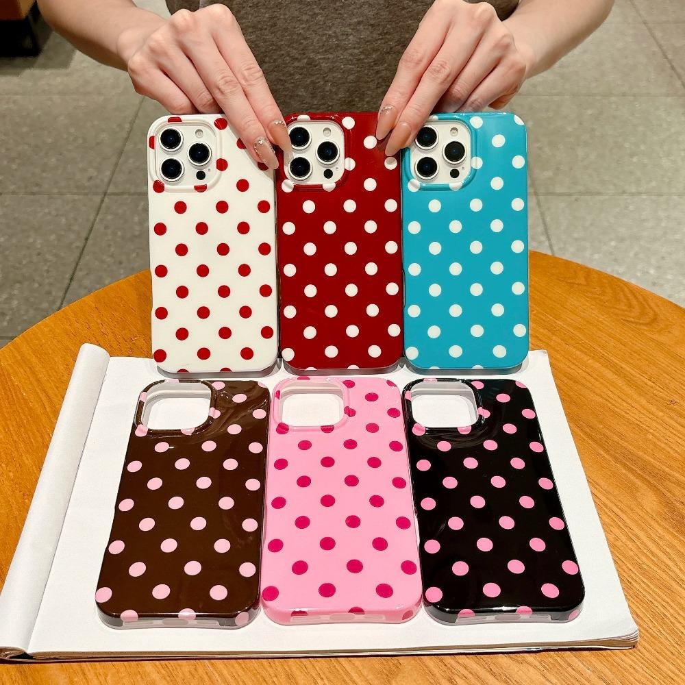 Shockproof Polka Dot Pattern Soft TPU Phone Case For iPhone 17 16 15 14 13 17 Pro Max Plus Slim Cute Protection Cover Funda