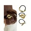Golden Geometric Metal Headbands, Elastic Hair Accessories Gift Set