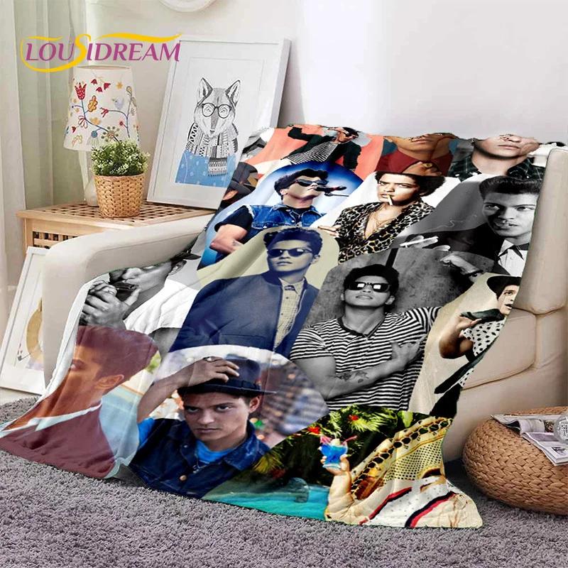 Bruno Mars D Soft Flannel Throw Blanket Comfortable for Picnic Bed Home Bedroom Cover Perfect Kids Gift