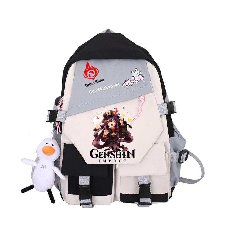 Large Capacity Schoolbag with Shoulder Strap; Student Three-piece Pencil Case Set