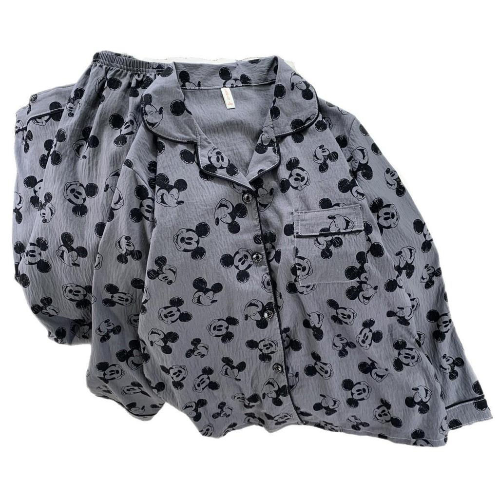 Dámský bavlněný pyžamový set Mickey - Jaro/Podzim Svetr & Dlouhé kalhoty