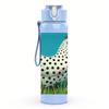 1PC White Spotted Hen Figure 750ml Color Plastic Sports Water Bottle Leakproof Flip Straw Lid For Sports Office Home Use