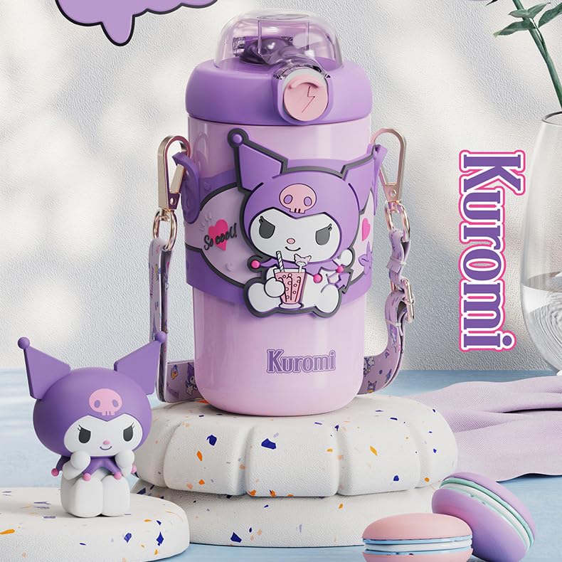 My Melody Kuromi Pom Pom Purin Wasserflasche, Wasserflaschenhülle, Wasserflaschentasche, Edelstahlbecher, Flasche, direktes Trinken, Kälteisolierung, One Touch