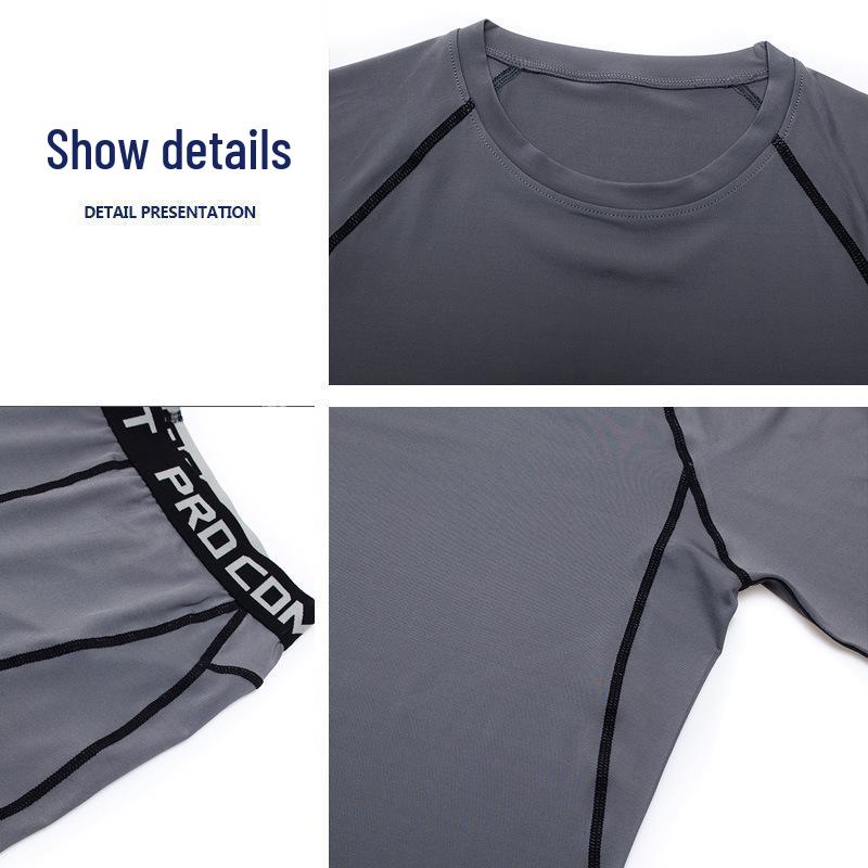 Men's Cross-Border Fitness Compression Set: Tight Base Layer for Sports, Basketball, Football, Running, and Yoga.
