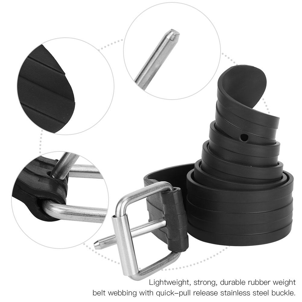 KEEP DIVING Adjustable Rubber Weight Belt with Buckle for Freediving Tech Dive Webbing (1.8M)