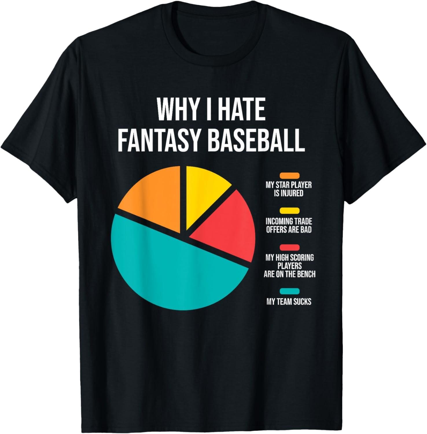 Fantasy Baseball Saying Why I hate Fantasy Baseball T-Shirt S разноцветный