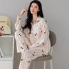 2025 Women's Pure Cotton Pajama Set: Long-Sleeve Cardigan for Spring and Autumn