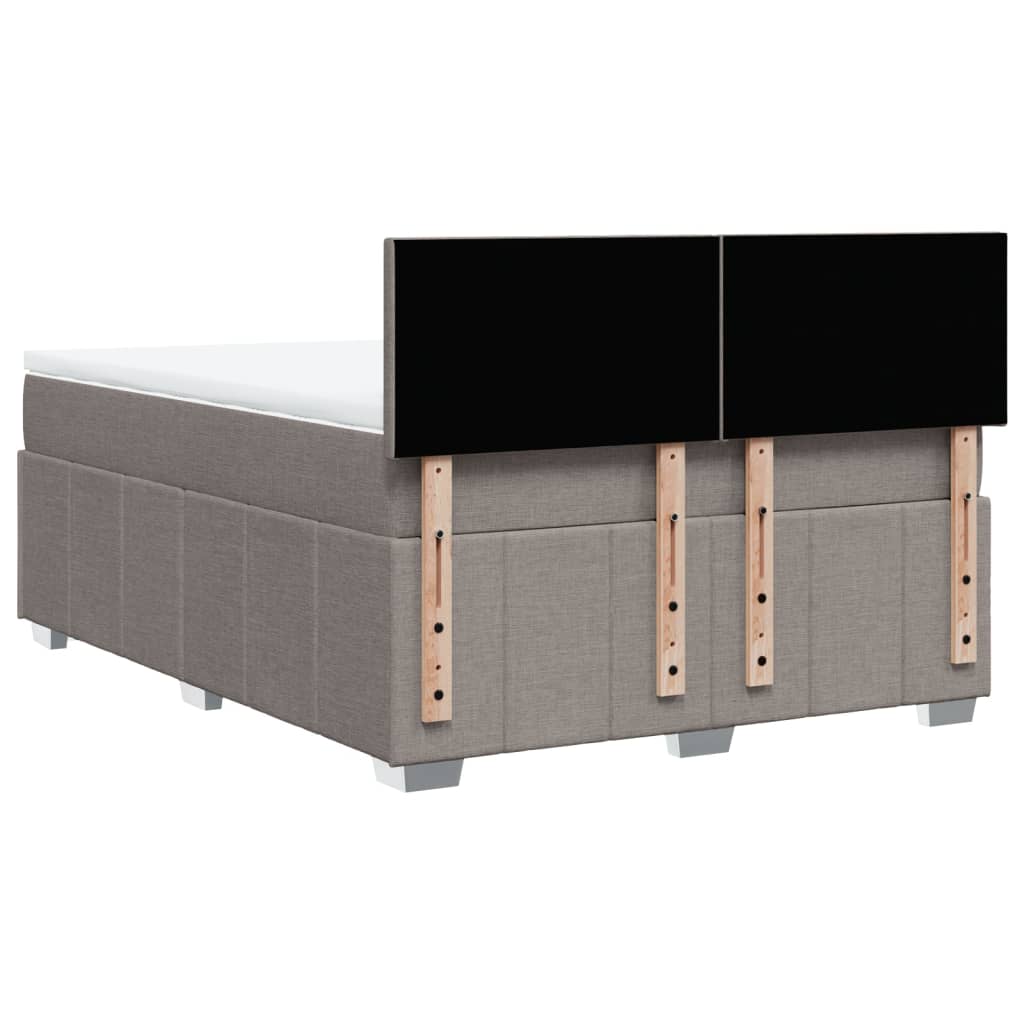 Vidaxl Letto Continentale Con Materasso, Taupe, Tessuto, 140X190 Cm
