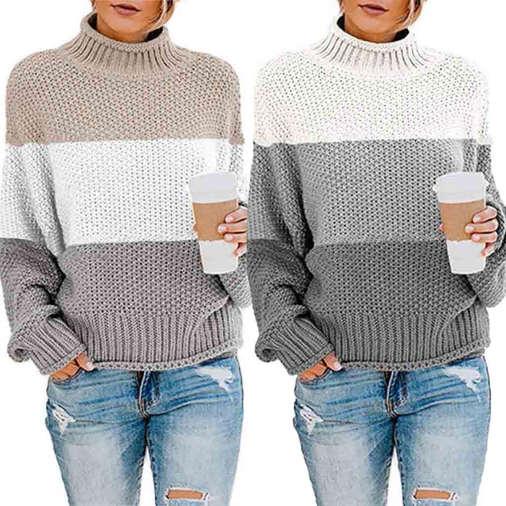 Womens Off The Shoulder Sweater Casual   Knitted Loose Long Sleeve Pullover