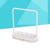 Plastic Countertop Dishcloth Drying Rack with U-Shaped Towel Bar Slotted Soap Plate Side Drain Spout Easy Clean Beige Kitchen