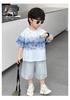 Boys' Loose Short Sleeved Summer Outfit Children's Set 2026 New Style Baby Korean Style Handsome Ripped Jeans Two-piece Set