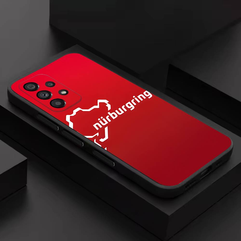 Nurburgring Sport Car Cool Phone Case For Samsung S 26,25,24,23,22,30,21,10,9,Ultra,Plus,Lite,FE,4,5G Black Soft Case