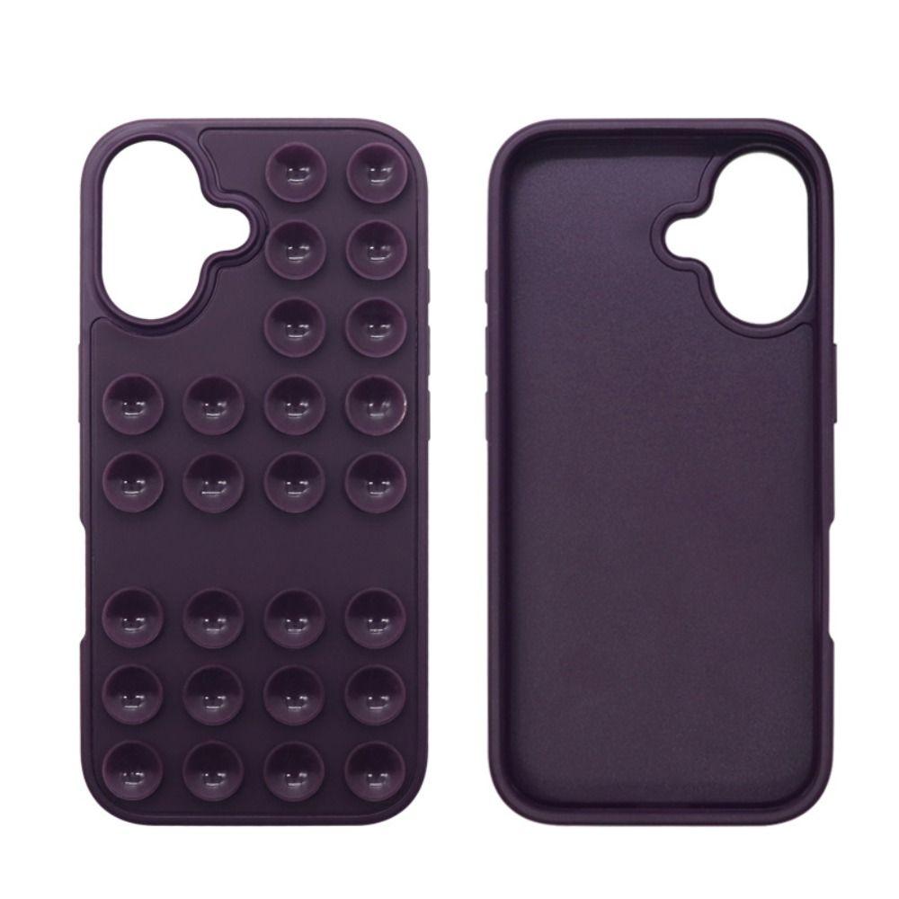 Silicone Phone Case Suction Cup Bracket Phone Protective Shell for iPhone 17/Air/17 Pro Max