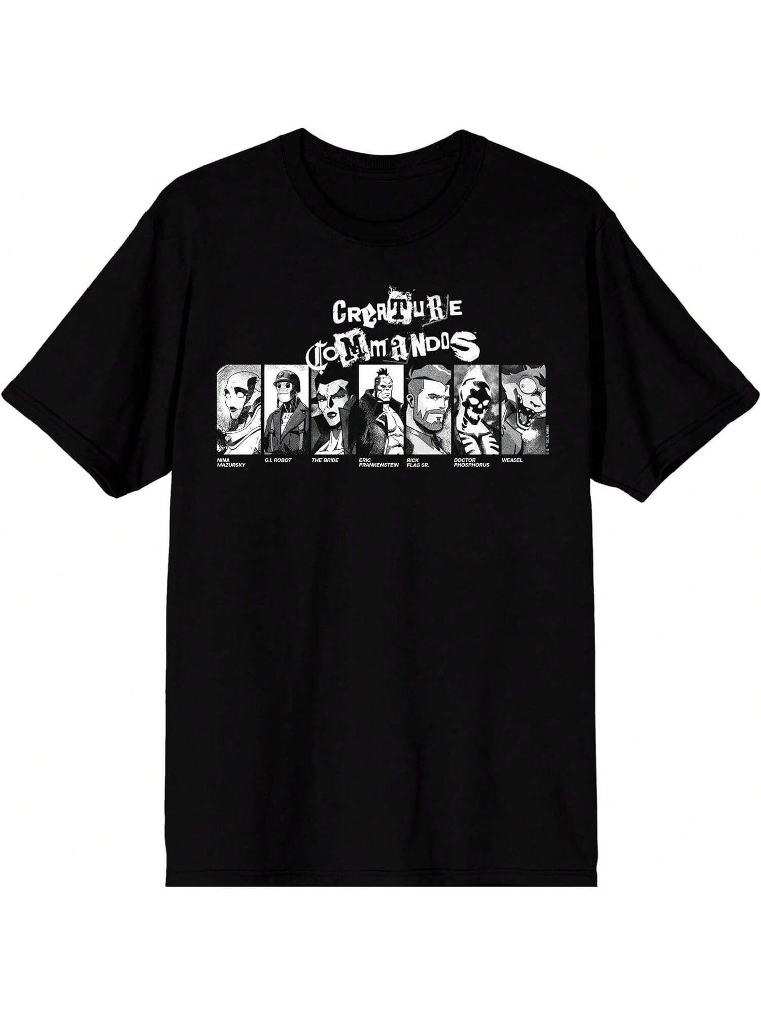 

Creature Commandos DC Monster Characters Men s Black Short Sleeve Tee S