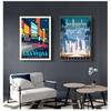 Vintage Wall Kraft Posters Coated Wall Stickers Home Decor Pictures Gift America Las Vegas City Travel Poster Canvas Paintings
