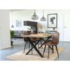 Chaise de salle à manger - HOUSE NORDIC - Stockholm - Cuir synthétique marron - Pieds métal noir - Lot de 2