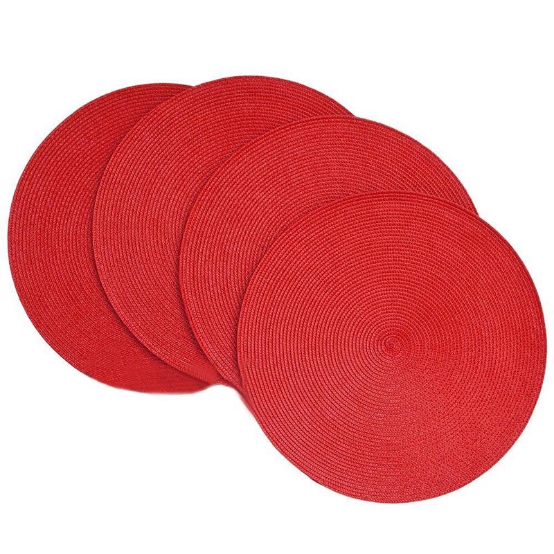 Table Mats 4pcs Round Woven Pads Placemat Pp Waterproof Cloth Home Coffee At Affordable S Free Real Reviews With Photos Joom Table Mats 4pcs Round Woven, Round Red Table Mats
