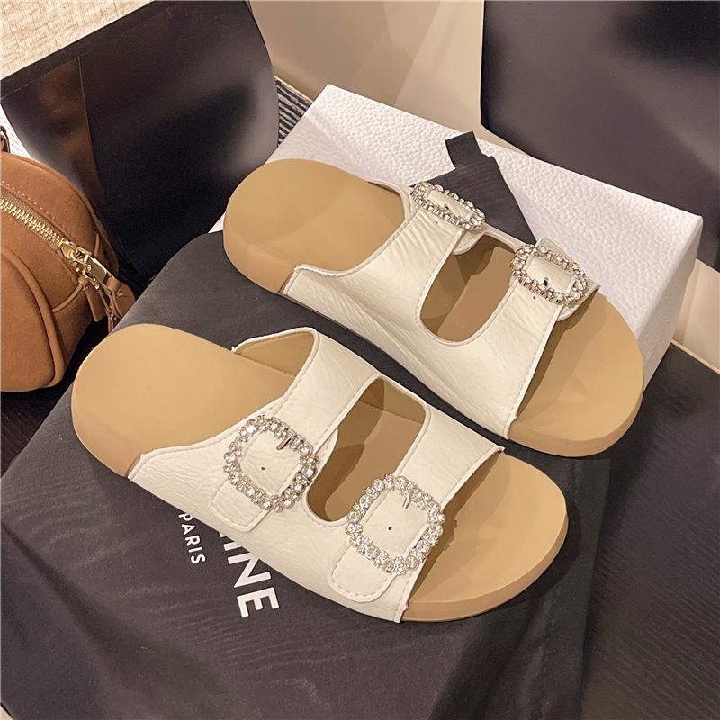 Birkencool slippers for women's summer wear 2025 new models with skirts, high-end feeling, super fire French style, beautiful thick bottom, one-word