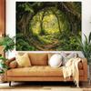 Kanuyee Forest Tapestry Green Landscape Wall Tapestry, Nature Tapestries for Bedroom Ceiling Tapestries Wall Hanging for Bedroom