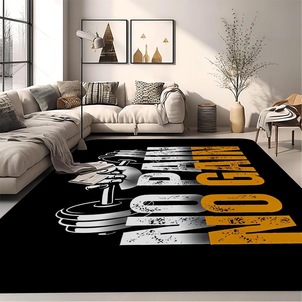 No Pain No Gain GYM Room Mats Washable Non-Slip Living Room Sofa Chairs Area Mat Kitchen Alfombra