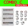 40PCS/Box Fishing Fly Set Nymph Midge Bead Head Larvae Pupa Stonefly for Trout Fly Fishing