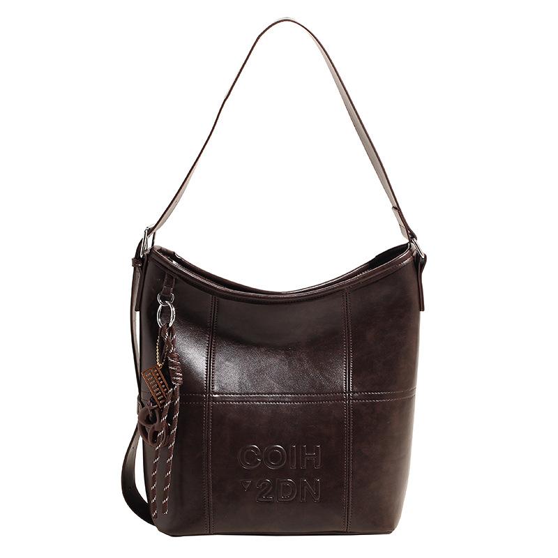 High Quality Wholesale Personalized Niche Retro Maillard Simple Tote Bag Women's Commuter Versatile Shoulder Bag