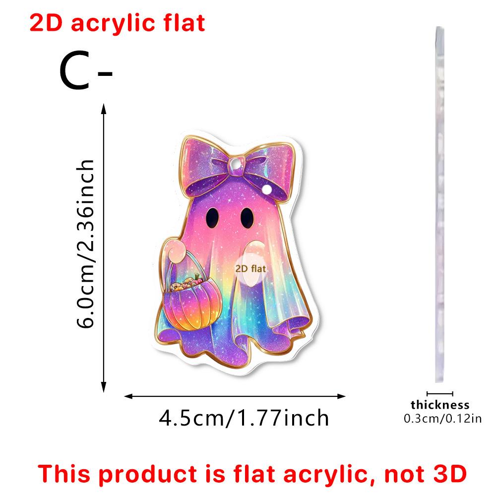 Halloween Cute Ghost Doll-shaped Acrylic Bag Keychain Pendant Decoration for Holiday Decoration Items