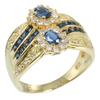 Ring K18 Gelbgold/Saphir/Diamant #5.4(US-Grösse) 5.1g Frauen Gebraucht