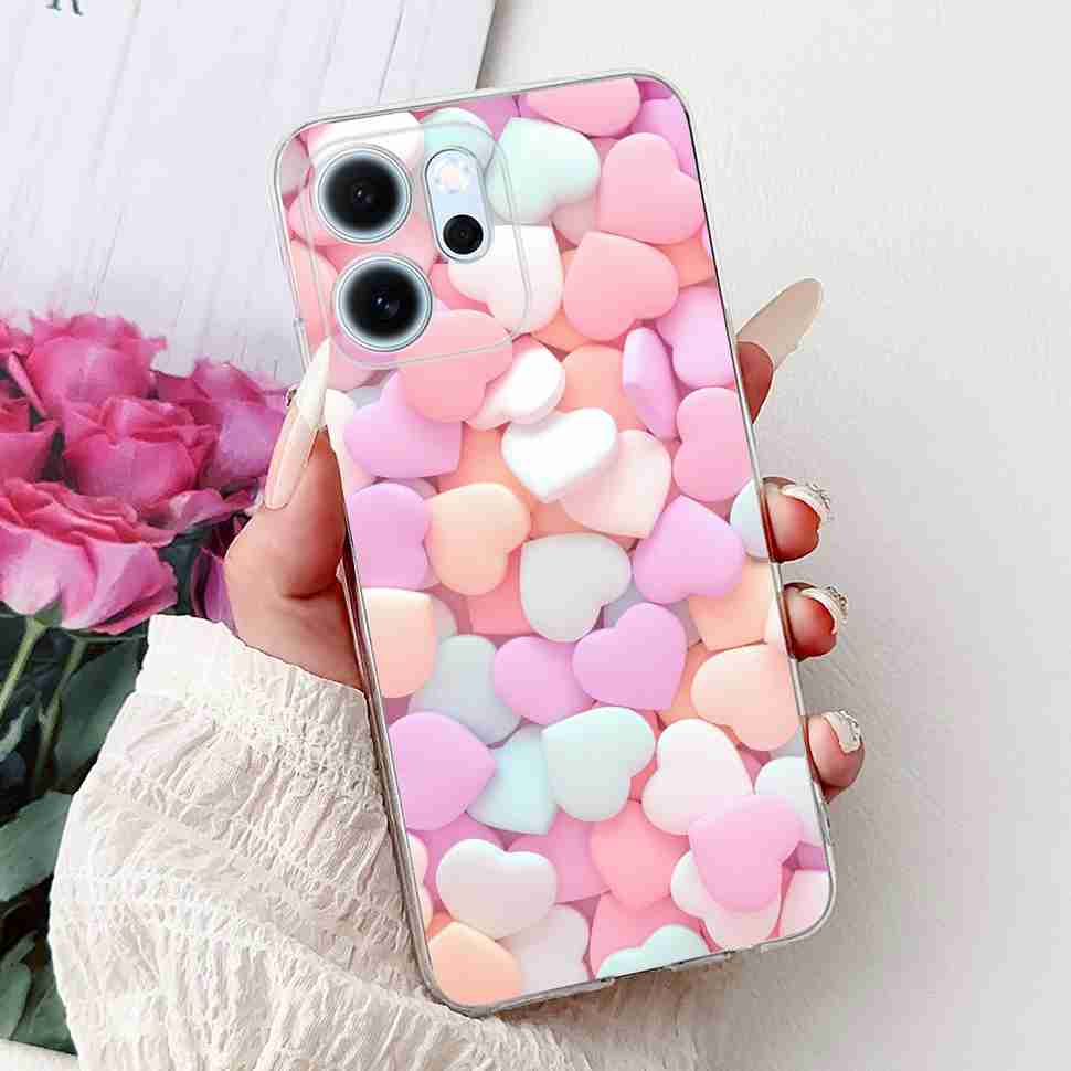 Für Oppo Reno14 F 5G CPH27436.57" Hülle Bunte Schmetterlingsblumen TPU Weiche Silikonhülle Für Oppo Reno 14 F RENO14F Handyhüllen