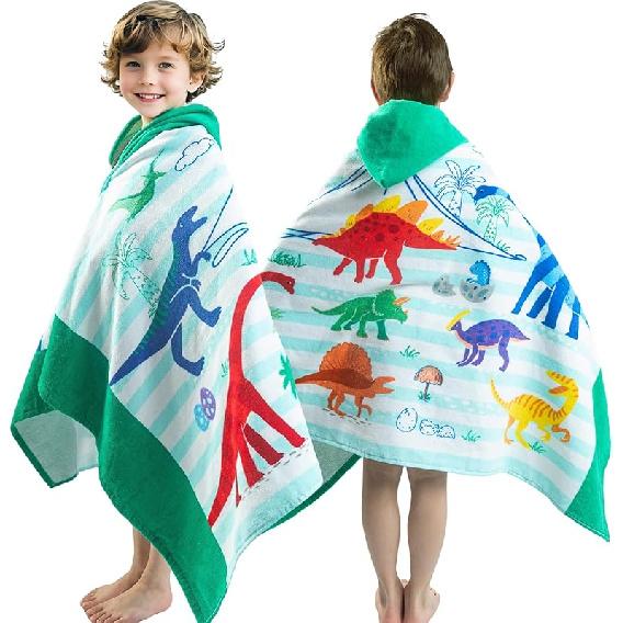 100% Cotton Hooded Towel for Toddlers 2-6 Years Boys Girls Kids Bath Pool Beach Towel Soft Absorbent Beach Poncho Little Mermaid
