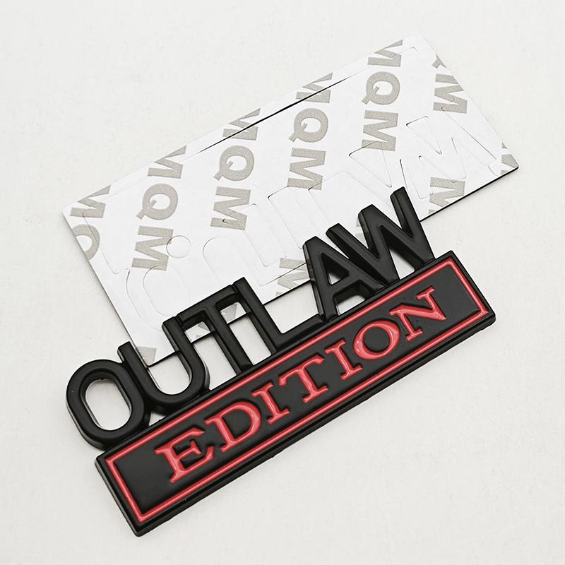 3D Metal OUTLAW EDITION Emblem Sticker Badge Fender Funny Decals Car Truck Replacement Door Decoration for Universal Car SUV