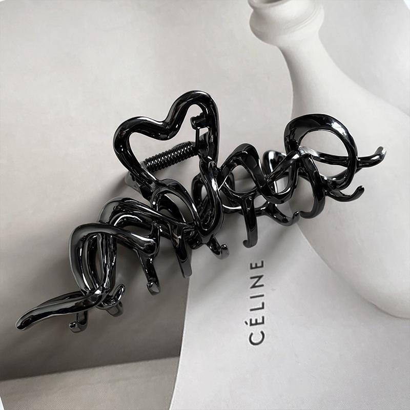 Корейская жидкая металлическая заколка-линия, большая заколка-краб, диск для волос на затылок, зажим особой формы, модные аксессуары для волос