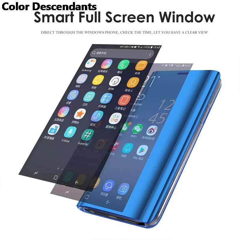 Original Smart Spiegel Flip Case für Samsung Galaxy S23 Ultra S22 S21 S20 FE S10 Plus A04 A04S A34 A54 A33 A53 A73 A32 A52 A72