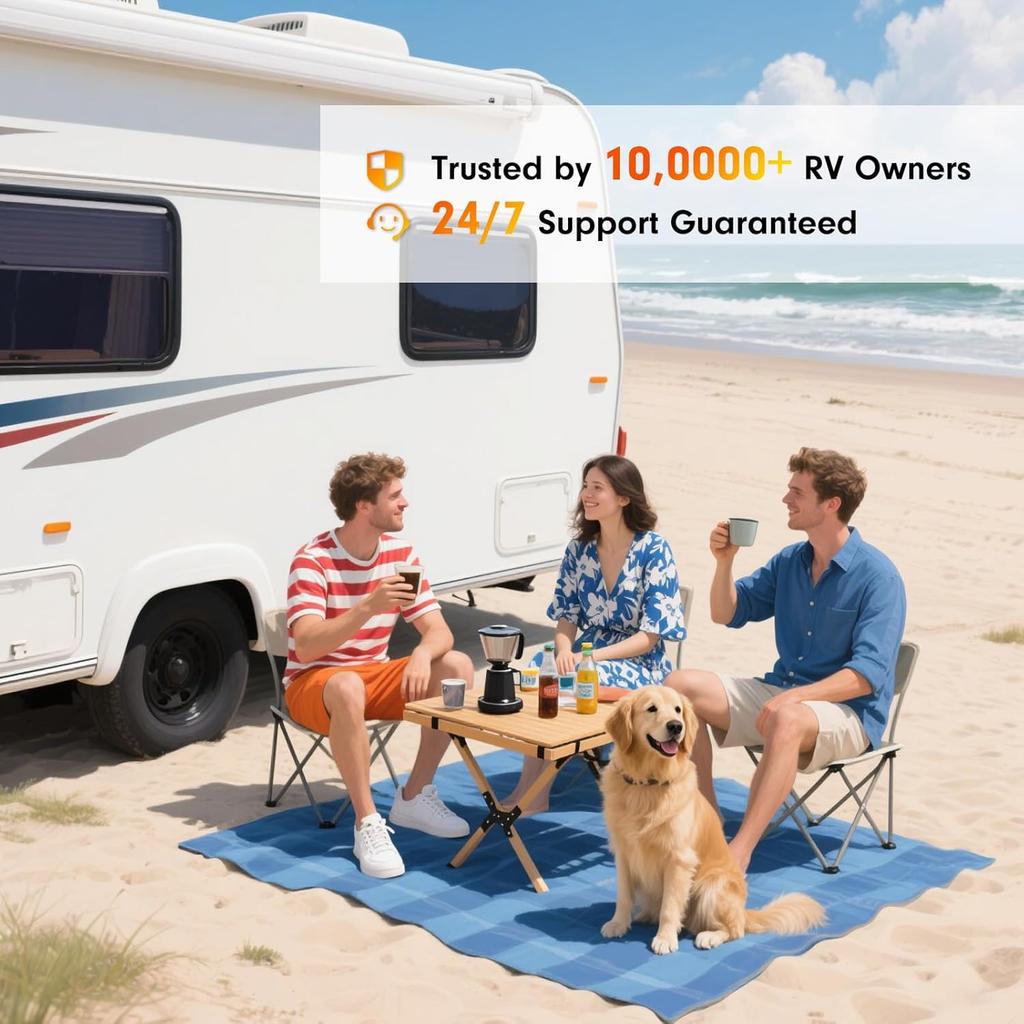GEARGO RV Leveling System - Smart Wireless Leveler For Travel Trailers, Easy Setup & Real-Time Alerts, Must-Have Camper Accessories (No App Needed)