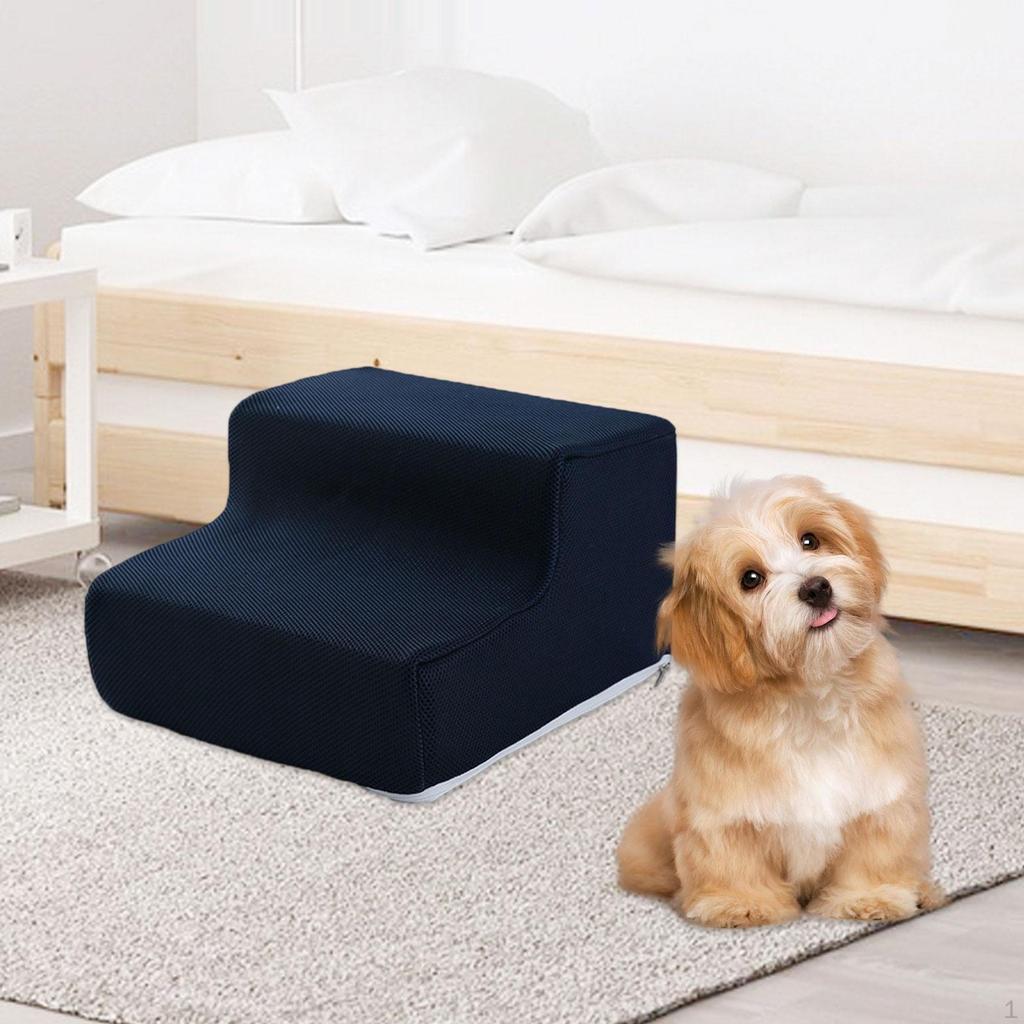 2 Step Dog Ramp for Small Pets, Washable Non-Slip Stairs Couch And Window Access