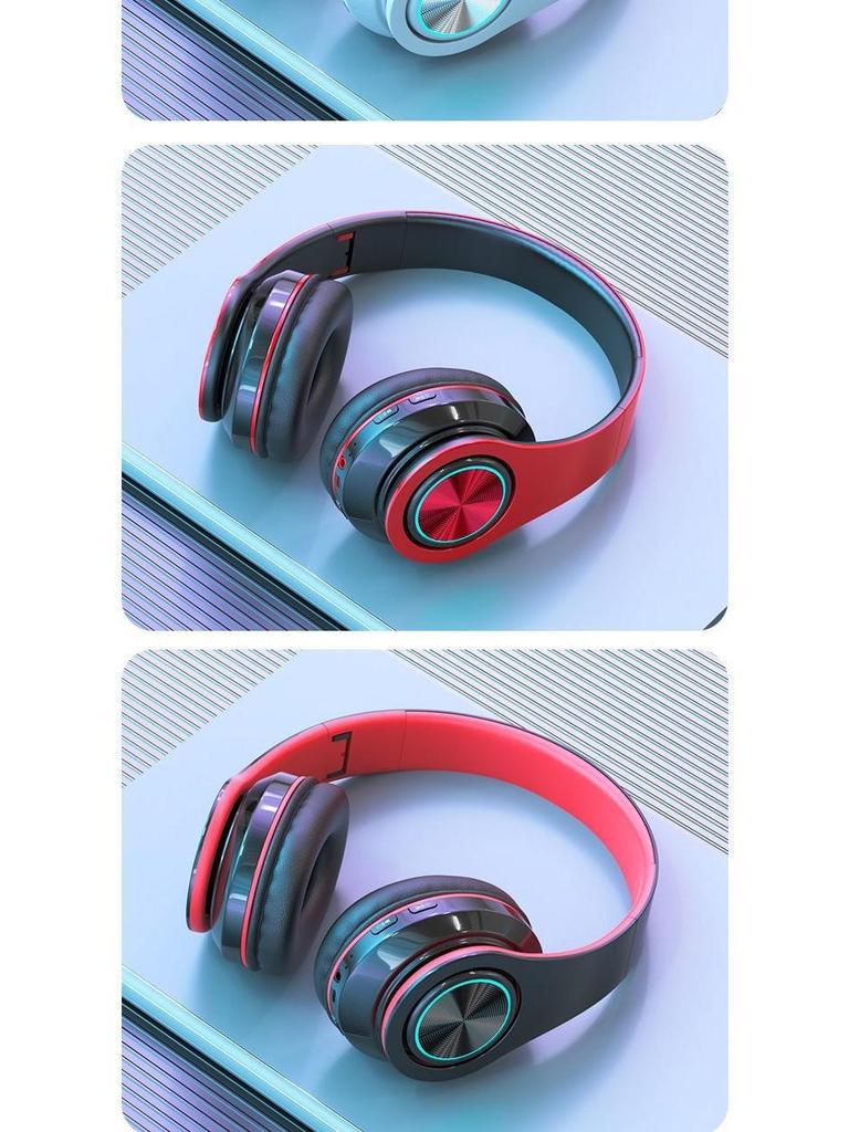 B39 Over-Ear Bluetooth Headphones with Cool Light Effects, Card Slot, and Enhanced Sound Quality for Men, Women & Students