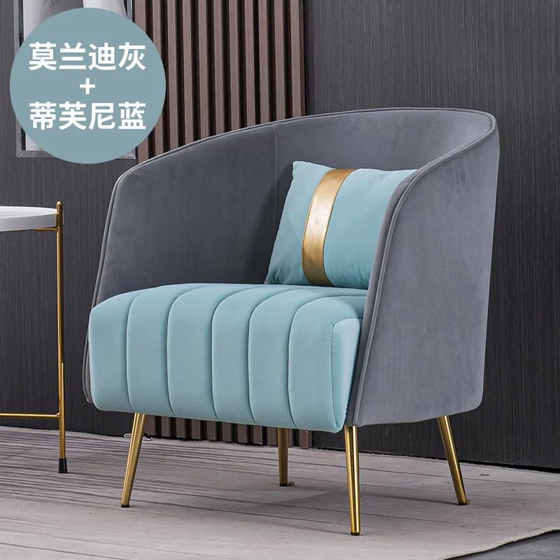 Luxury Single sofa Nordic Design living room furniture balcony velvet armchair beauty salon waiting chair lobby soft chairs