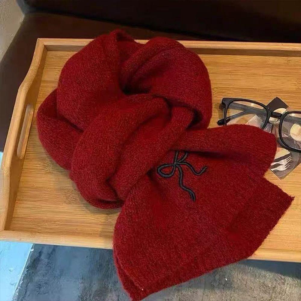 Thicken Women Scarf Solid Color Knitted Scarf Soft Neck Warmer  Autumn Winter