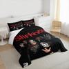 3 Piece Bedding Set with Duvet Cover and 2 Pillowcases - Slipknot Masked Band Group Print - Red Logo Black Decor