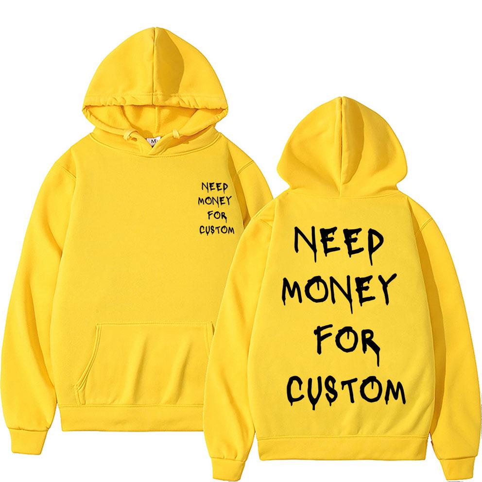 Lustig Brauche Geld für Individuellen Grafikdruck Hoodie Herren Fleece Sweatshirt Streetwear Herren Damen Lässig Übergroße Hoodies